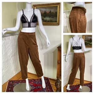 Calvin Klein Ultra Suede Pleated Front Crop Trousers